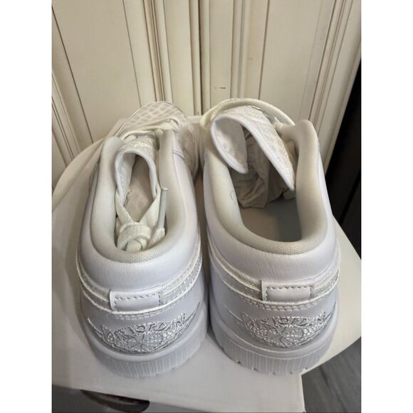 Air Jordan 1 Women's Low Top Mesh Sneaker Shoes Breathe Triple White Size 10 - Picture 3 of 10